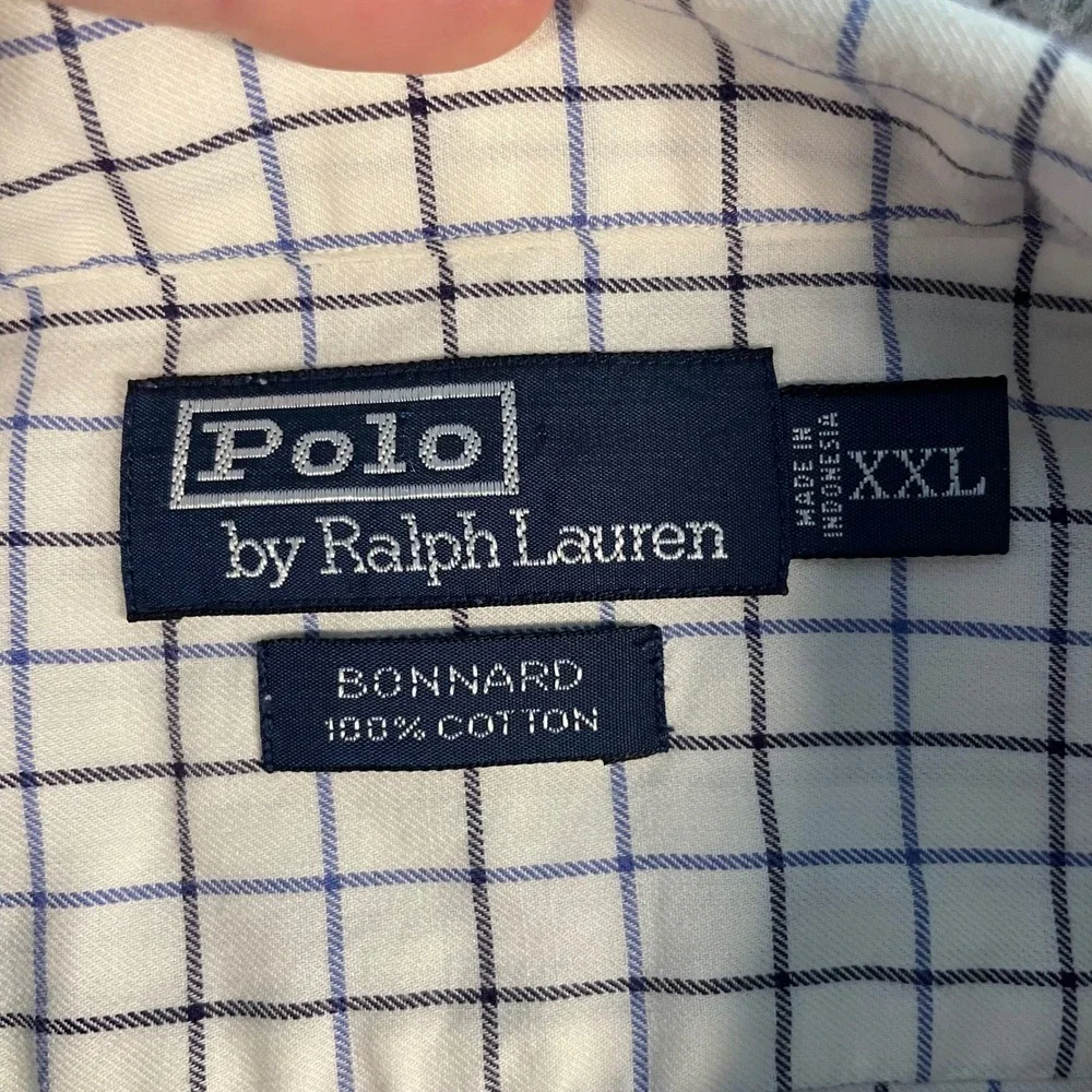 Polo Ralph Lauren Bonnard Shirt Mens XXL Check Button‎ Down Long Sleeve Preppy